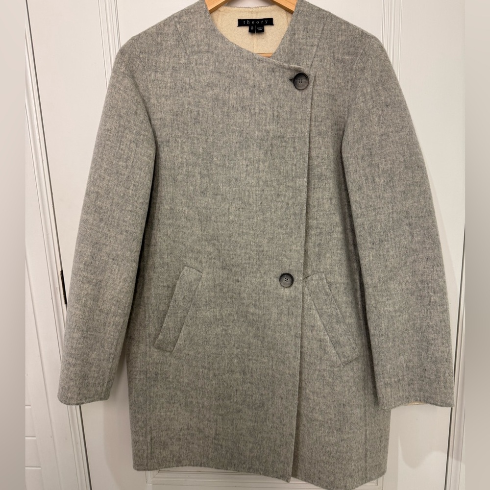 Theory collarless overcoat